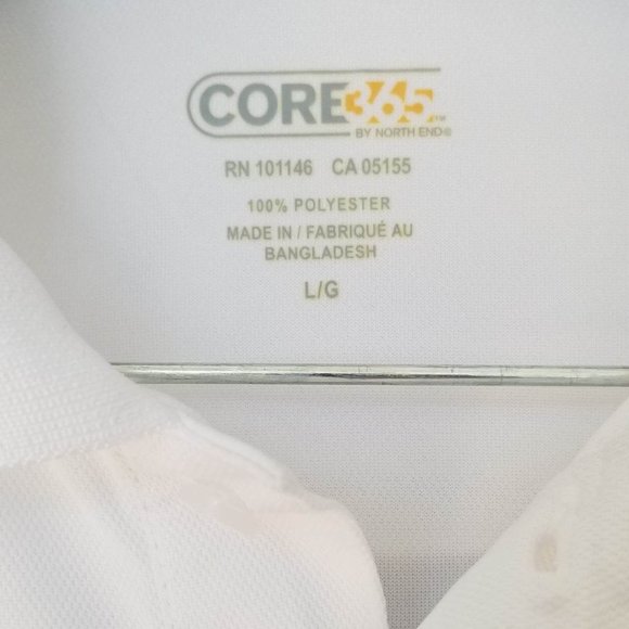 Men's White Core  Long Sleeve Polo Size Large - Picture 2 of 5